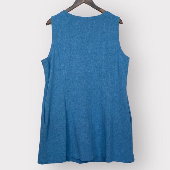 Linea by Louis Dell'Olio Sleeveless Tunic Dress Size XL Blue Princess Seams - Picture 5 of 13